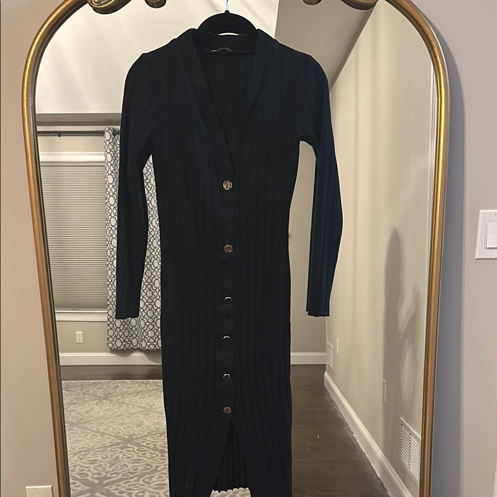 Zara Black Long Sleeved Dress